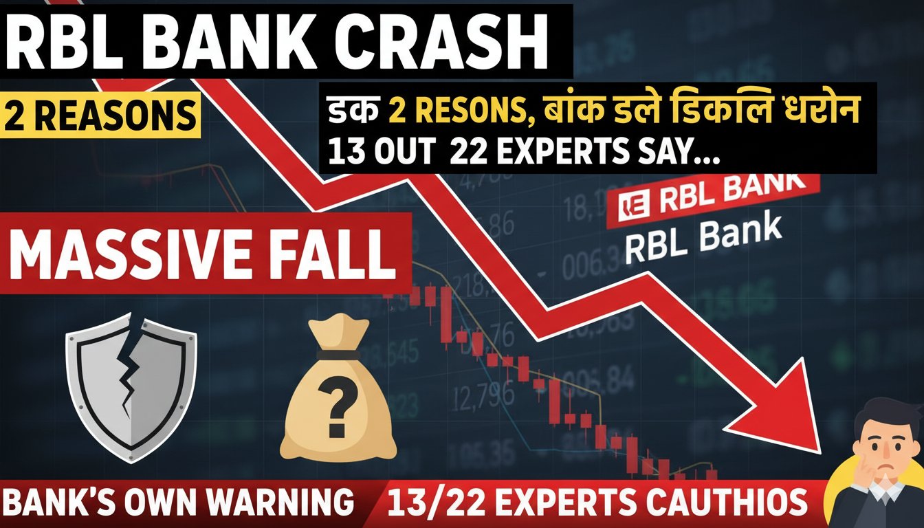 आरबीएल बैंक के शेयर प्राइस में गिरावट दिखाता चार्ट