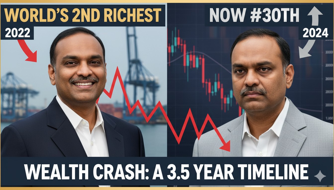 गौतम अदाणी की तस्वीर, जहां वे बिजनेस मीटिंग में दिख रहे हैं।