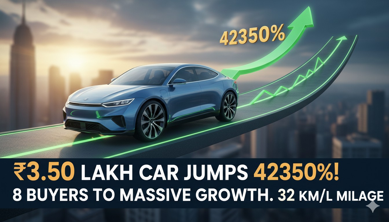 बजाज क्यूट कार की सफेद रंग में फ्रंट व्यू, पार्किंग में खड़ी।