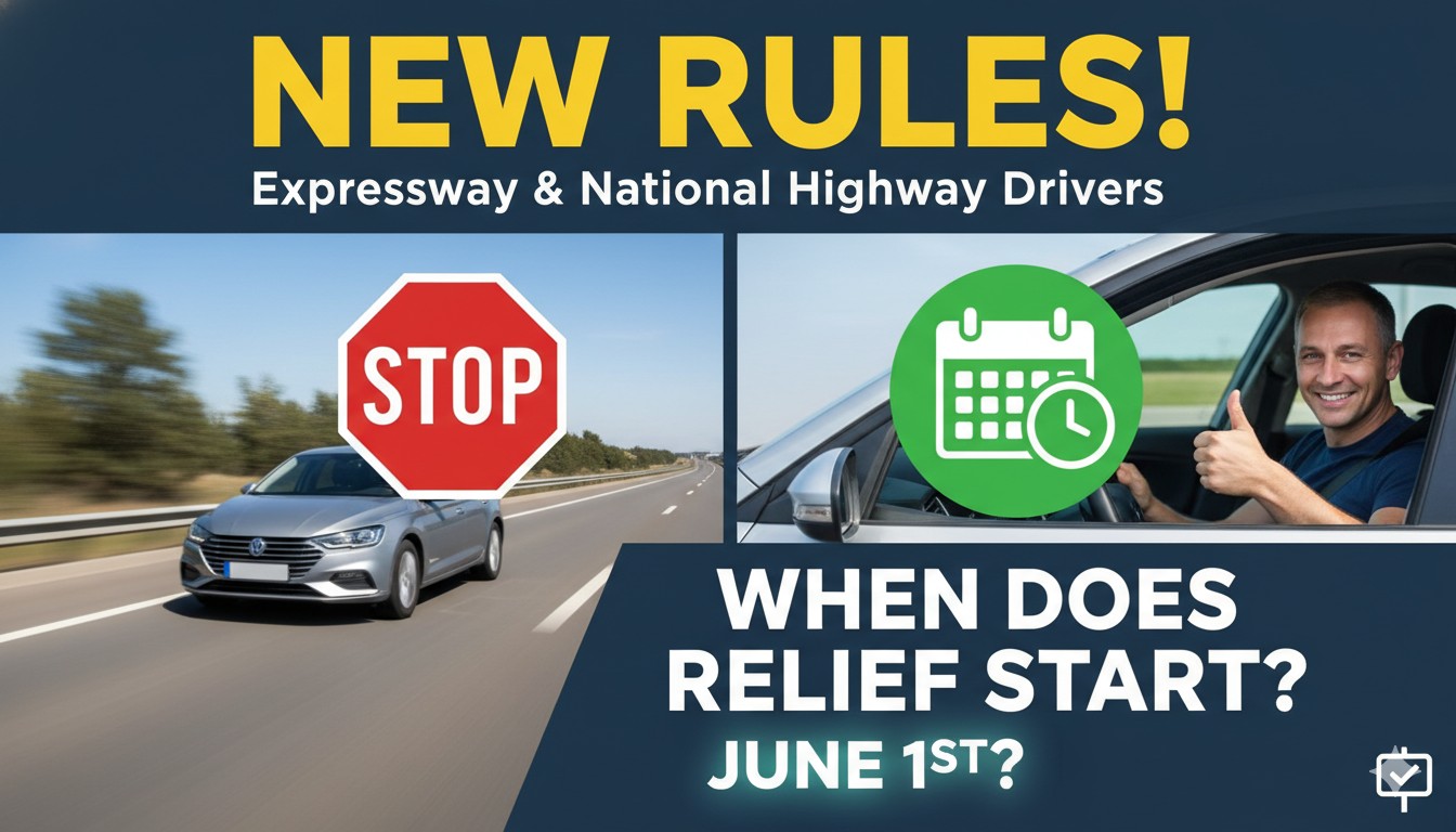 अधूरे एक्सप्रेसवे पर कम टोल का नया नियम, कारें तेज रफ्तार से चलती हुईं