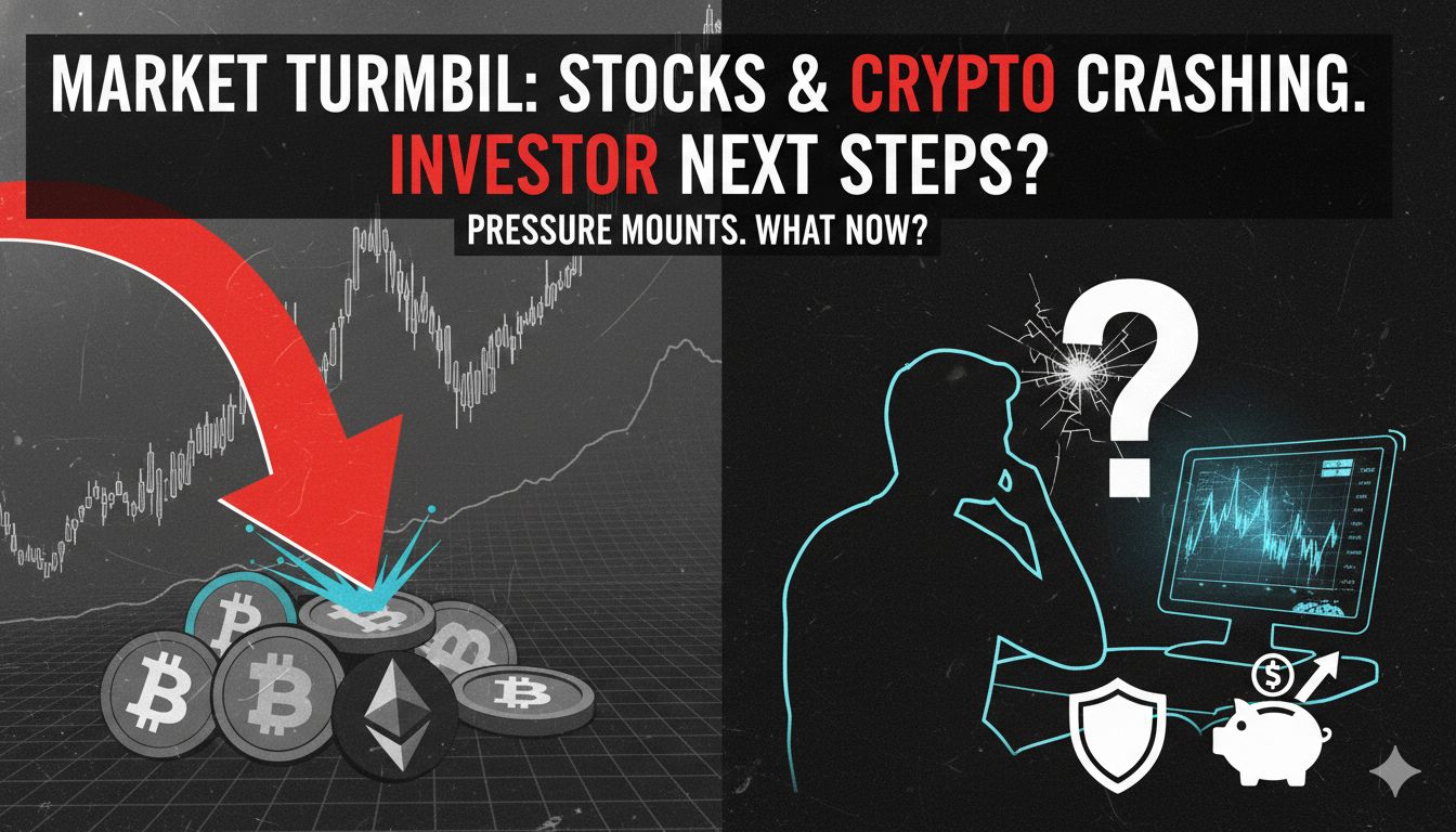 भारतीय शेयर बाजार और क्रिप्टो ग्राफ में वोलेटिलिटी दिखाता इमेज