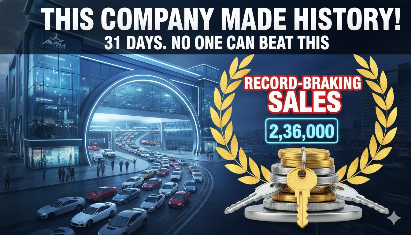 मारुति सुजुकी की विभिन्न कार मॉडल्स की लाइनअप, जो रिकॉर्ड बिक्री का प्रतीक है।