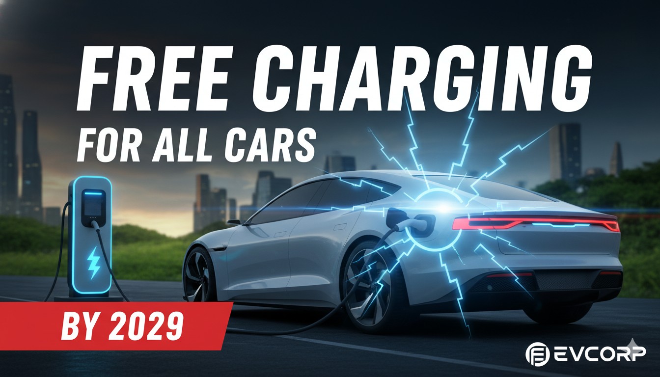 Alt Text for featured image : VinFast इलेक्ट्रिक कार V-Green चार्जिंग स्टेशन पर फ्री चार्ज होती हुई